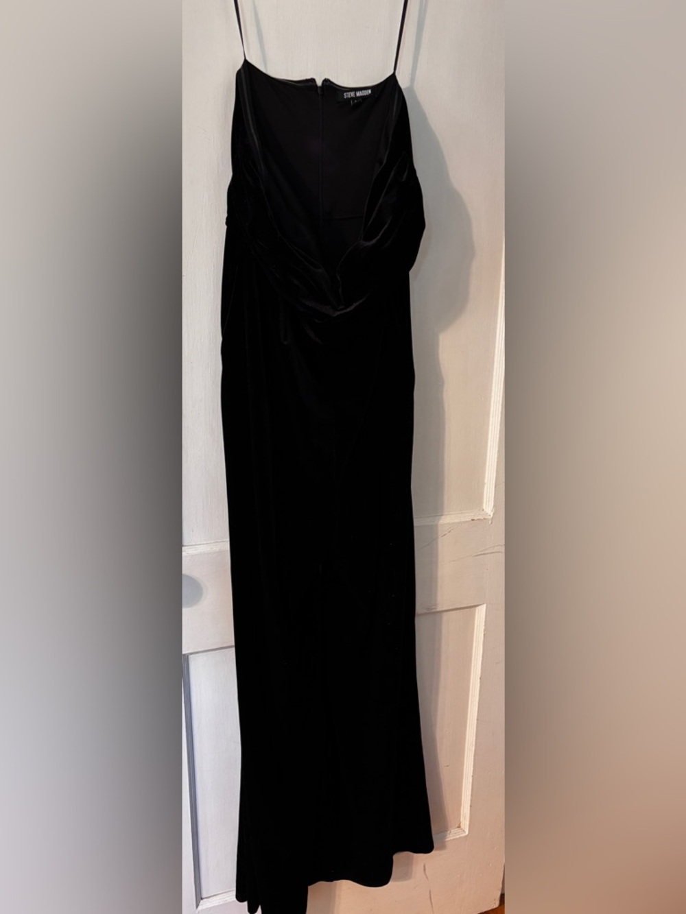 Black Velvet / velour  Draped strapless jumpsuit